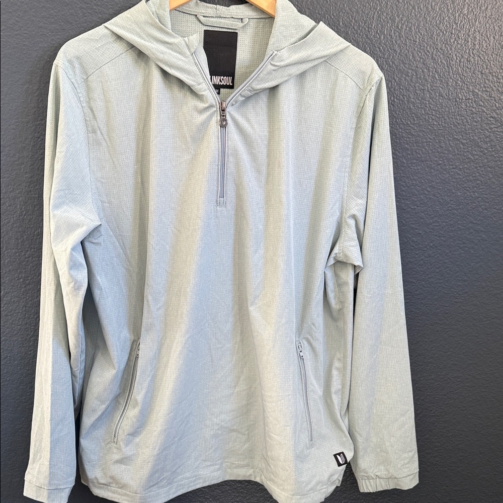 Linksoul Gray Perforated Half Zip Boardwalk Hoodie Size Medium